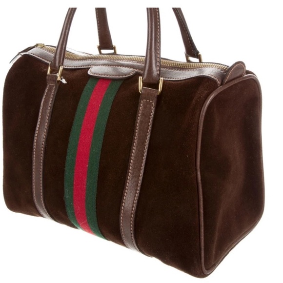 Gucci Brown Suede Boston bag - Picture 4 of 8